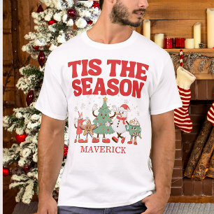 Retro Tis The Season Kerstmis T-shirt