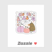 Retro Tis The Season Pumpkin Halloween Skull Spook Sticker (Vel)