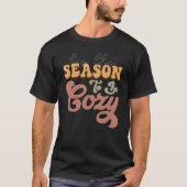 Retro Tis The Season To Be Cozy Fall Vibes Thanksg T-shirt (Voorkant)