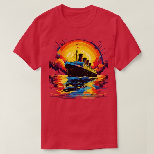 Retro Titanic Mannen Vrouwen Kinder  Titanic T-shirt (Design voorkant)
