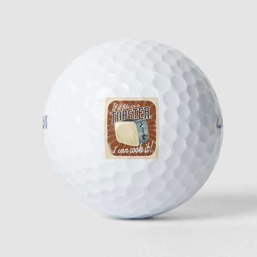 Retro Toaster Cooking Humor Golfballen (Voorkant)