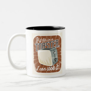 Retro Toaster Cooking Humor Tweekleurige Koffiemok