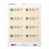 Retro Toaster Verzendlabels Etiket (Full Sheet)