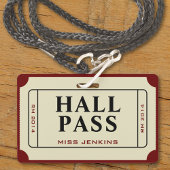 Retro toegangsbewijs school leraar student hal pas badge