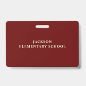 Retro toegangsbewijs school leraar student hal pas badge (Achterkant)