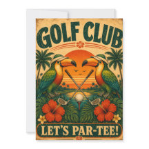 Retro Toekan Golfclub Verjaardagsuitnodiging 