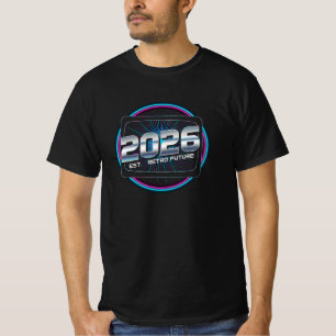 Retro Toekomst 2026 Vintage Sci-Fi Design T-shirt