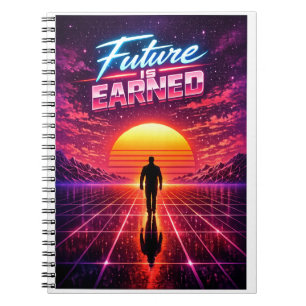 Retro Toekomst Motivatie Poster Notitieboek