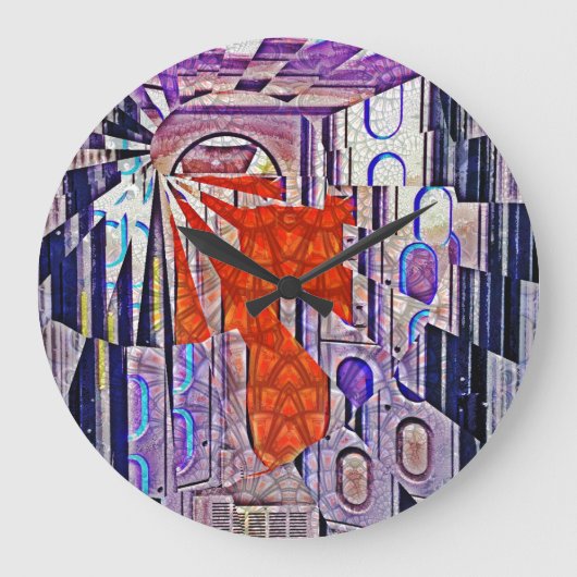 Retro Toekomstige Art. van morgen van de Manier Grote Klok (Voorkant)