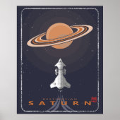 Retro toekomstige bestemming Saturn Poster (Voorkant)