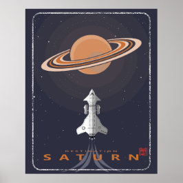 Retro toekomstige bestemming Saturn Poster