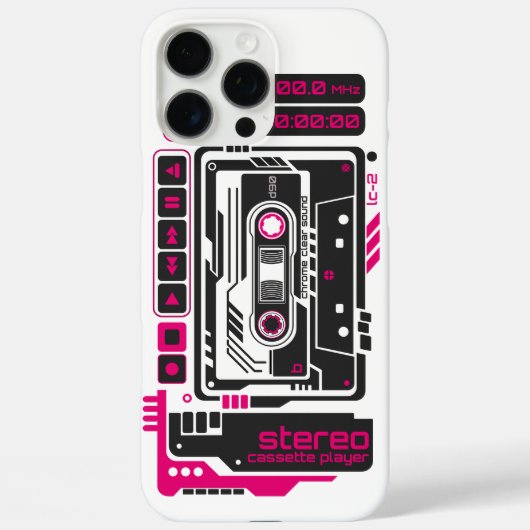 retro toekomstige cassettespeler Case-Mate iPhone case (Achterkant)