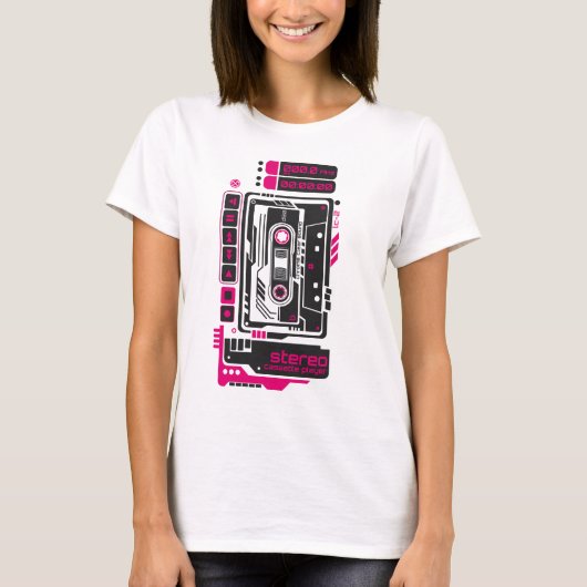 retro toekomstige cassettespeler t-shirt (Voorkant)