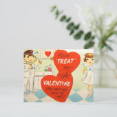 Retro  toevoegen bericht Verpleegarts briefkaart (Staand voorkant)