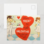 Retro  toevoegen bericht Verpleegarts briefkaart (Voorkant / Achterkant)