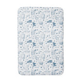  Retro Toile Patroon Cat Catnip Wit Blauw Badmat (Voorkant Verticaal)