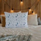  Retro Toile Patroon Cat Catnip Wit Blauw Kussensloop