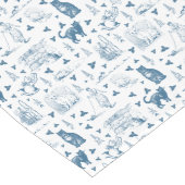 Retro Toile Patroon Cat Catnip Wit Blauw Lange Tafelloper (Hoek)