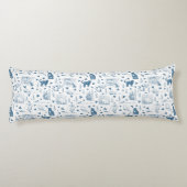  Retro Toile Patroon Cat Catnip Wit Blauw Lichaamskussen (Achterkant)