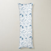  Retro Toile Patroon Cat Catnip Wit Blauw Lichaamskussen (Achterkant (Verticaal))