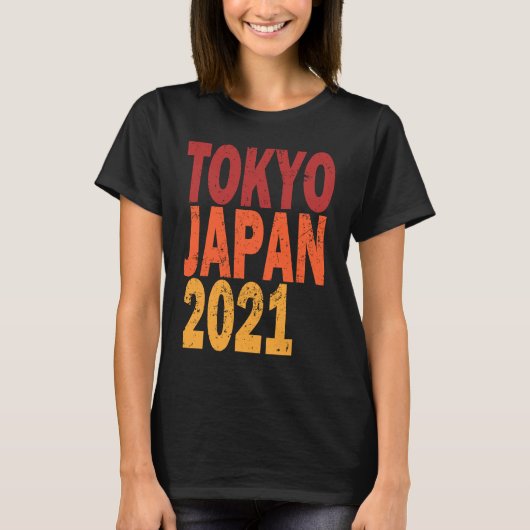 Retro Tokyo Japan 2021 T-shirt (Voorkant)