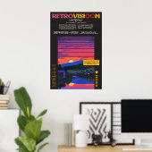Retro Tokyo Sunset Poster 80s Japans Dorps Kunst (Thuiskantoor)