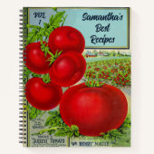  retro tomaat gepersonaliseerd kookreceptenboek notitieboek (Voorkant)