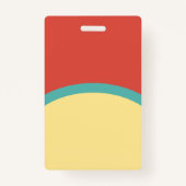 Retro Tomaat Rood Geel Rond ID Foto Personeel Badge (Achterkant)