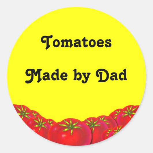 Retro tomaten Aangepaste conservenetiketten Ronde Sticker (Voorkant)