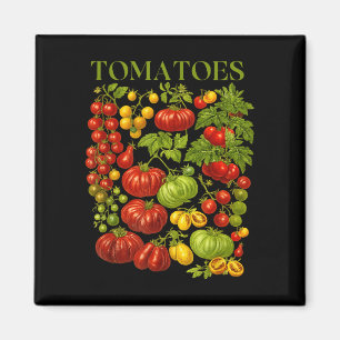 Retro tomatengrafiek nostalgische zomergroente magneet