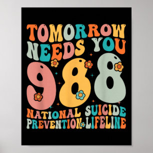 Retro Tomorrow heeft je nodig 9-8-8 zelfmoordpreve Poster