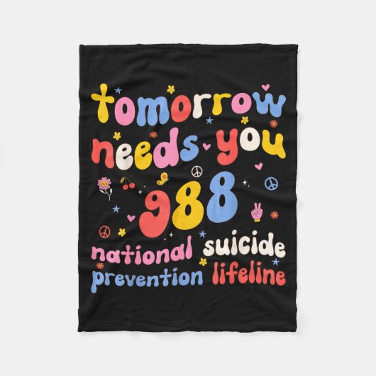 Retro Tomorrow Needs You 988 Suicide Prevention Aw Fleece Deken (Voorkant)