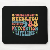 Retro Tomorrow Needs You 988 Suicide Prevention Aw Muismat (Voorkant)