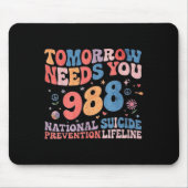Retro Tomorrow Needs You 988 Suicide Prevention Aw Muismat (Voorkant)