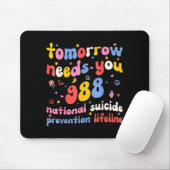 Retro Tomorrow Needs You 988 Suicide Prevention Aw Muismat (Met muis)