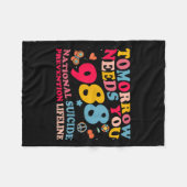 Retro Tomorrow Needs You 988 Suicide Prevention Fleece Deken (Voorkant (Horizontaal))