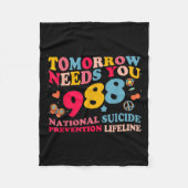 Retro Tomorrow Needs You 988 Suicide Prevention  Fleece Deken (Voorkant)