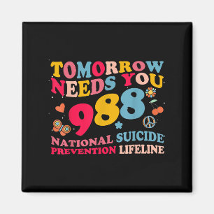 Retro Tomorrow Needs You 988 Zelfmoordpreventie Magneet