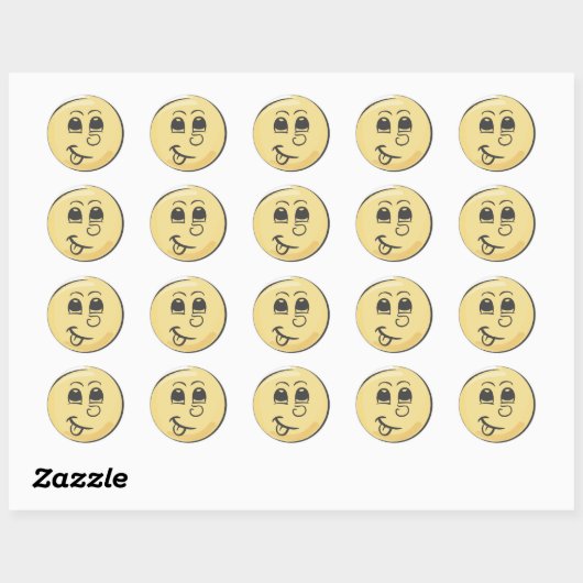 Retro tong emoji ronde sticker (Vel)
