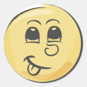 Retro tong emoji ronde sticker (Voorkant)