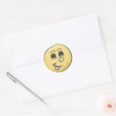 Retro tong emoji ronde sticker (Envelop)