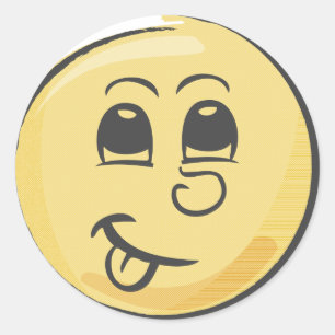 Retro tong emoji ronde sticker