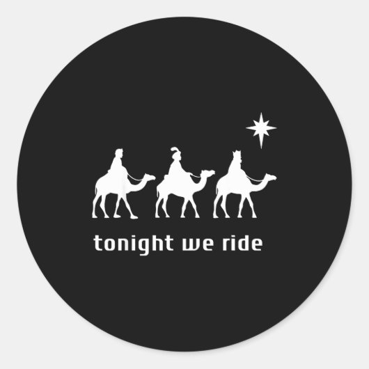 Retro Tonight We Ride Jesus Christians Religious C Ronde Sticker (Voorkant)