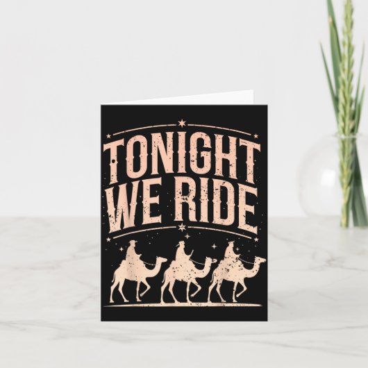 Retro Tonight We Ride Three Wise Men Christmas Nat Kaart (Voorkant)
