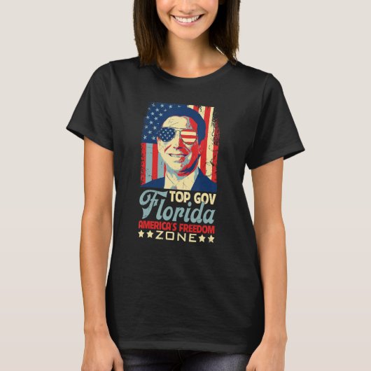 Retro Top Gov Ron DeSantis Florida Amerika's vrijg (Voorkant)