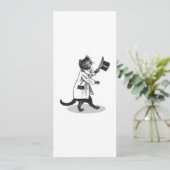 Retro Top Hoed Kat Aangepaste Party Uitnodiging (Staand voorkant)