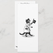 Retro Top Hoed Kat Aangepaste Party Uitnodiging (Voorkant / Achterkant)