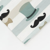 Retro Top Hoed Snor Stripe Patroon Fleece Deken (Hoek)