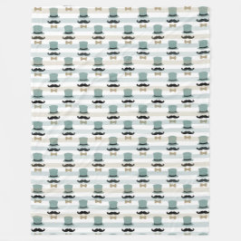 Retro Top Hoed Snor Stripe Patroon Fleece Deken