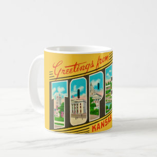 Retro Topeka Kansas Begroetingsmok Koffiemok